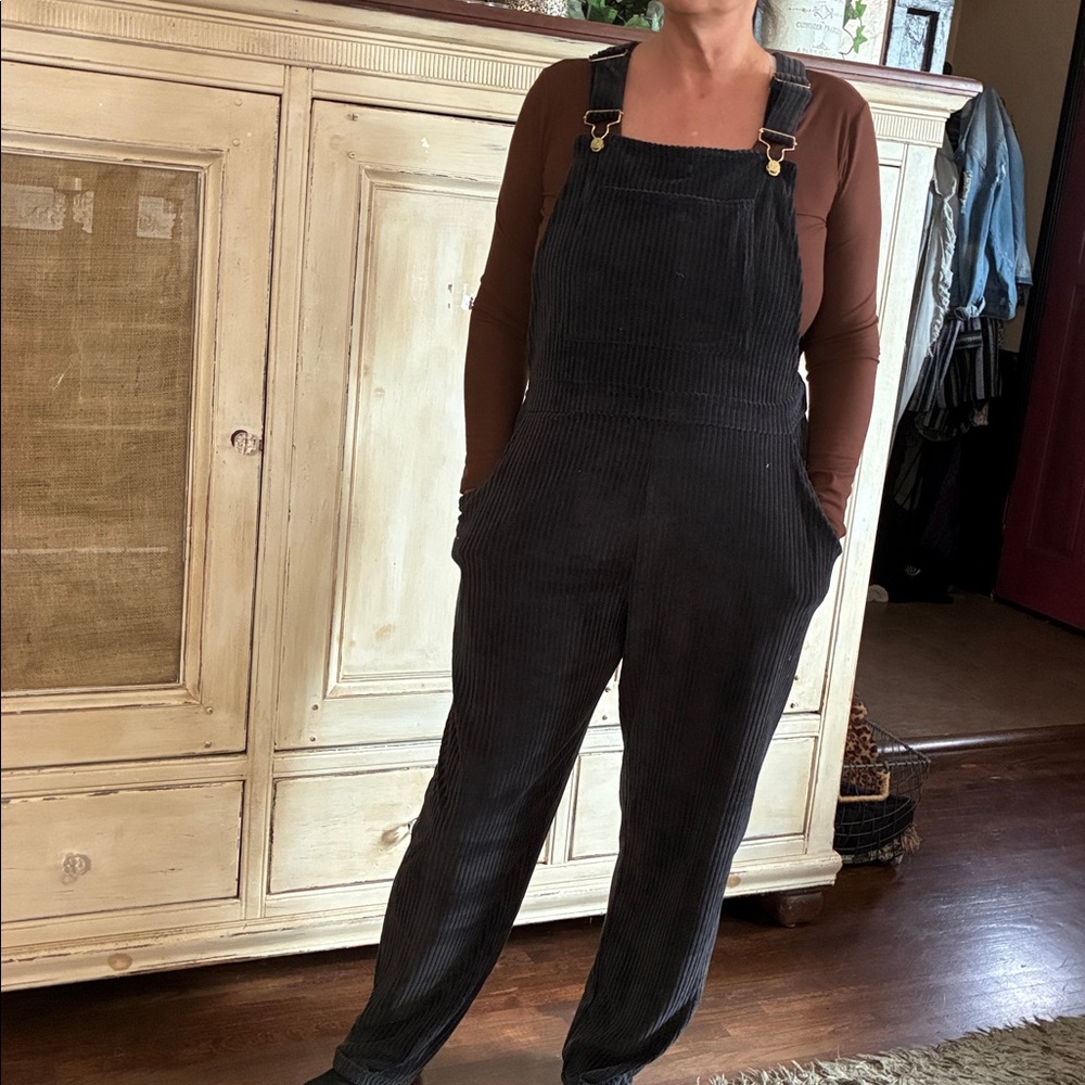 Gray dark Corduroy Overalls Sz 15-17 NWT